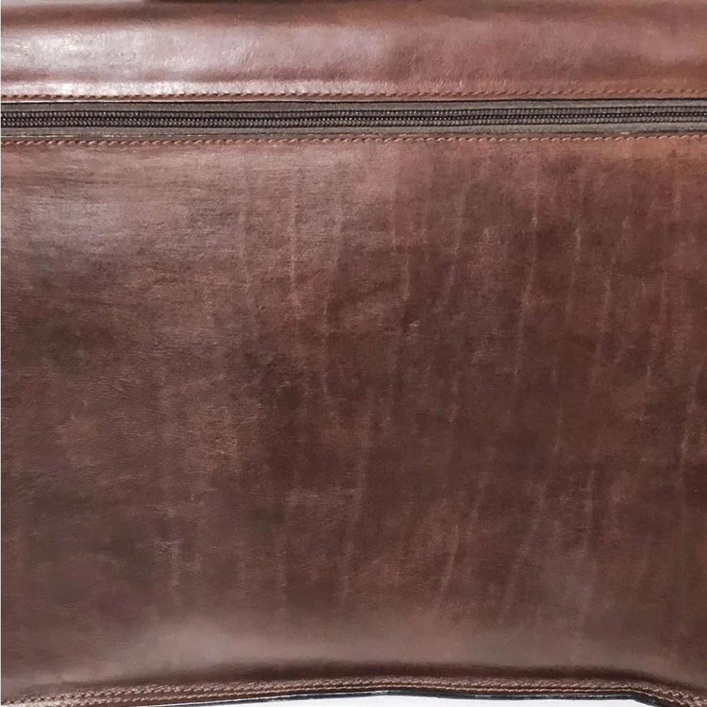 Gianni Conti Vera Pelle Genuine Leather Briefcase Messenger Bag With Key